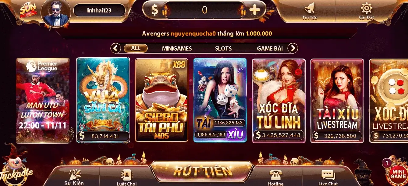 Kho game SUNVIP chất lượng